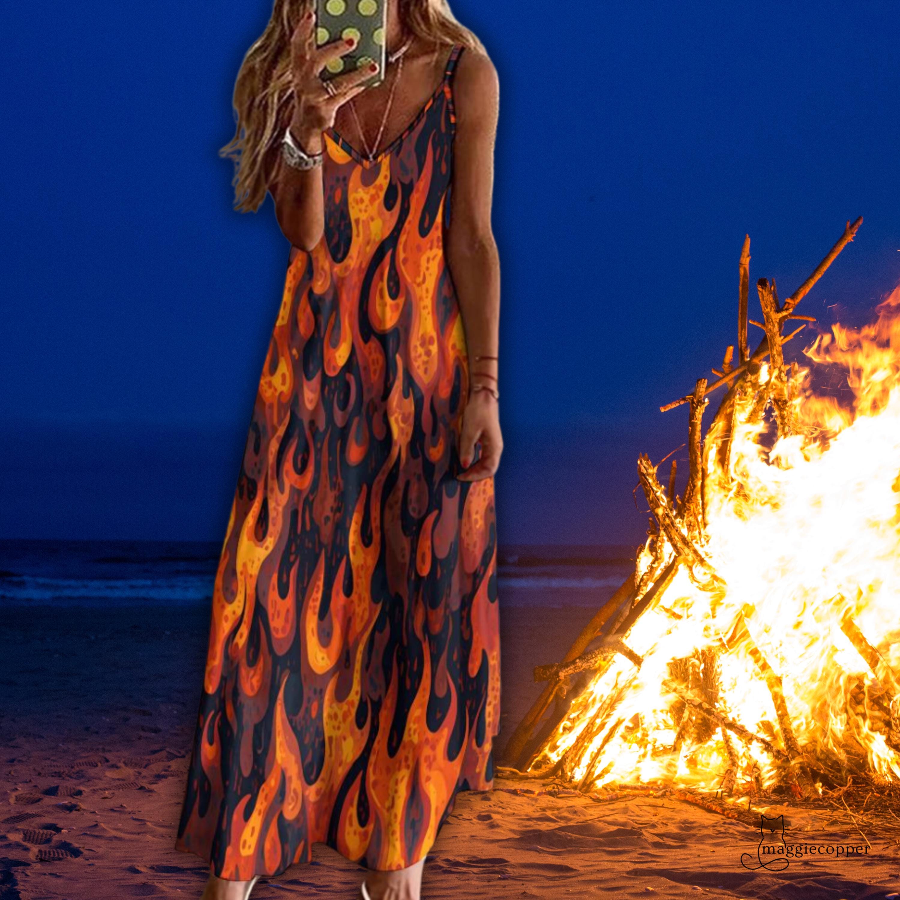 Fire Flames Dress - Etsy