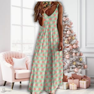 beach christmas dress Santa Claus Tropical Plus Size Christmas Dress For Women