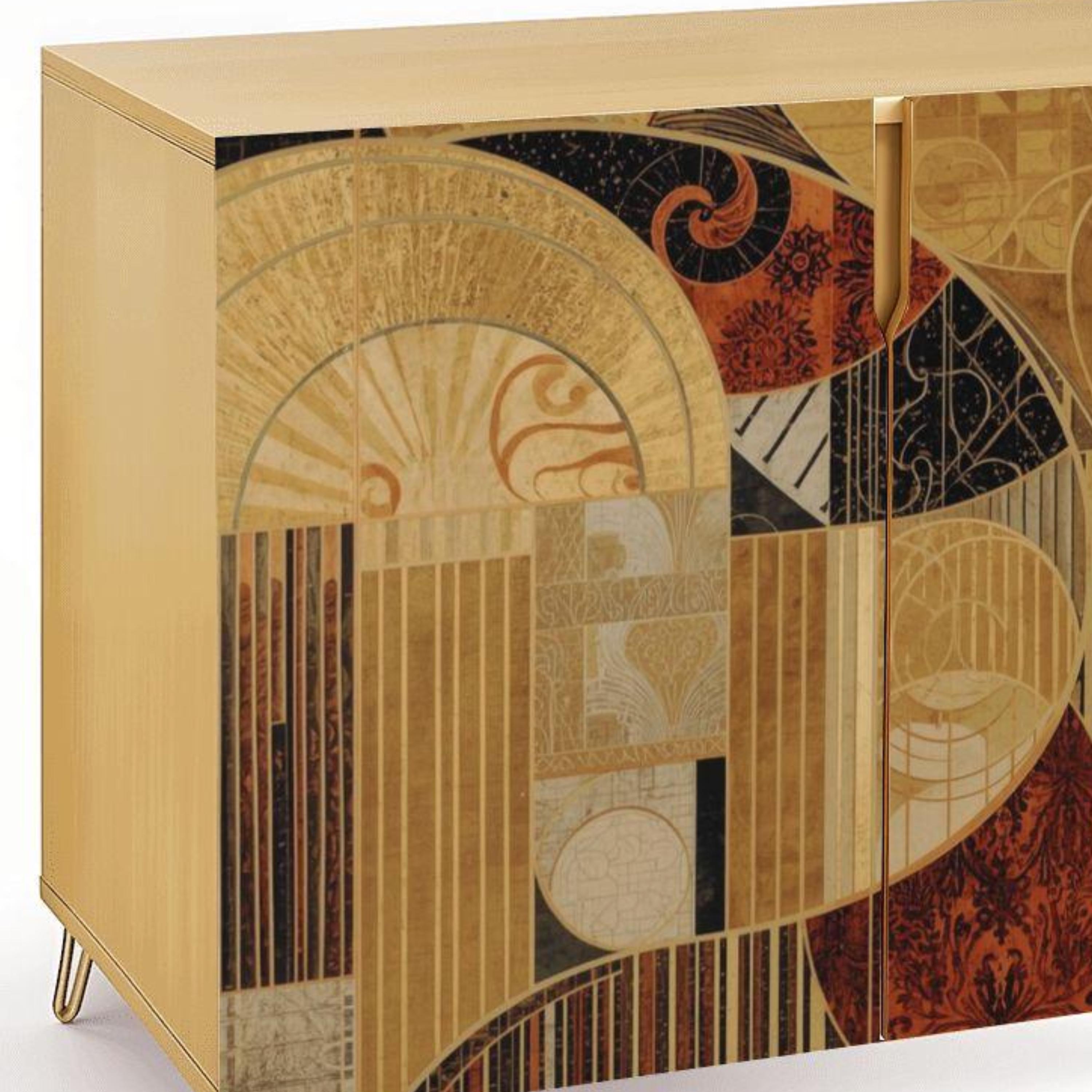 Modern Abstract Wooden Storage Cabinet, Contemporary Accent Furniture ...