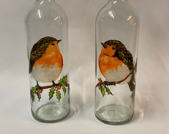 Robin glass bottle.