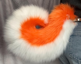 Orange And White Husky Fursuit Curl Tail