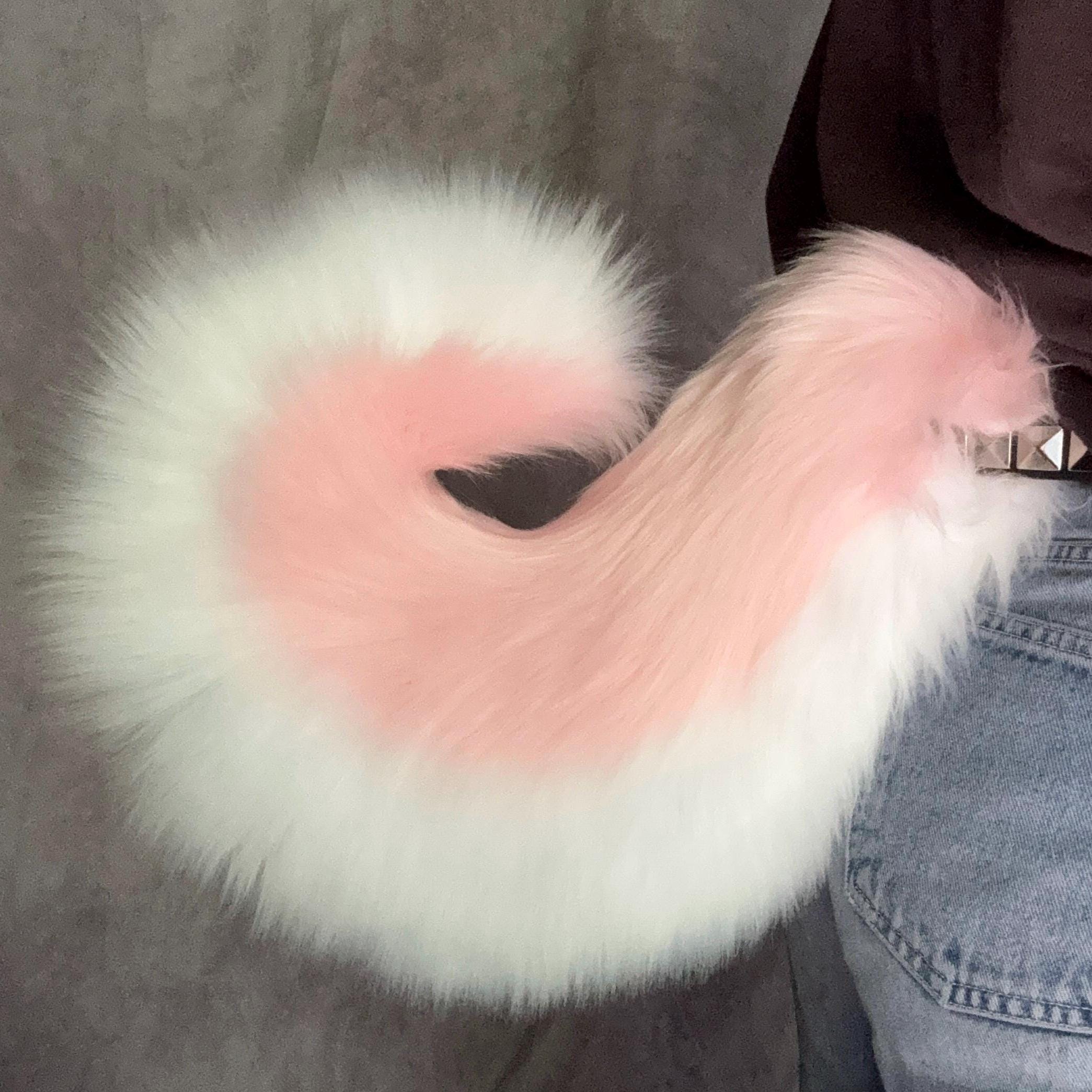 Light Pink and White Husky Fursuit Curl Tail - Etsy