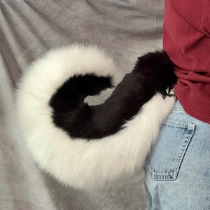 Black And White Husky Fursuit Curl Tail