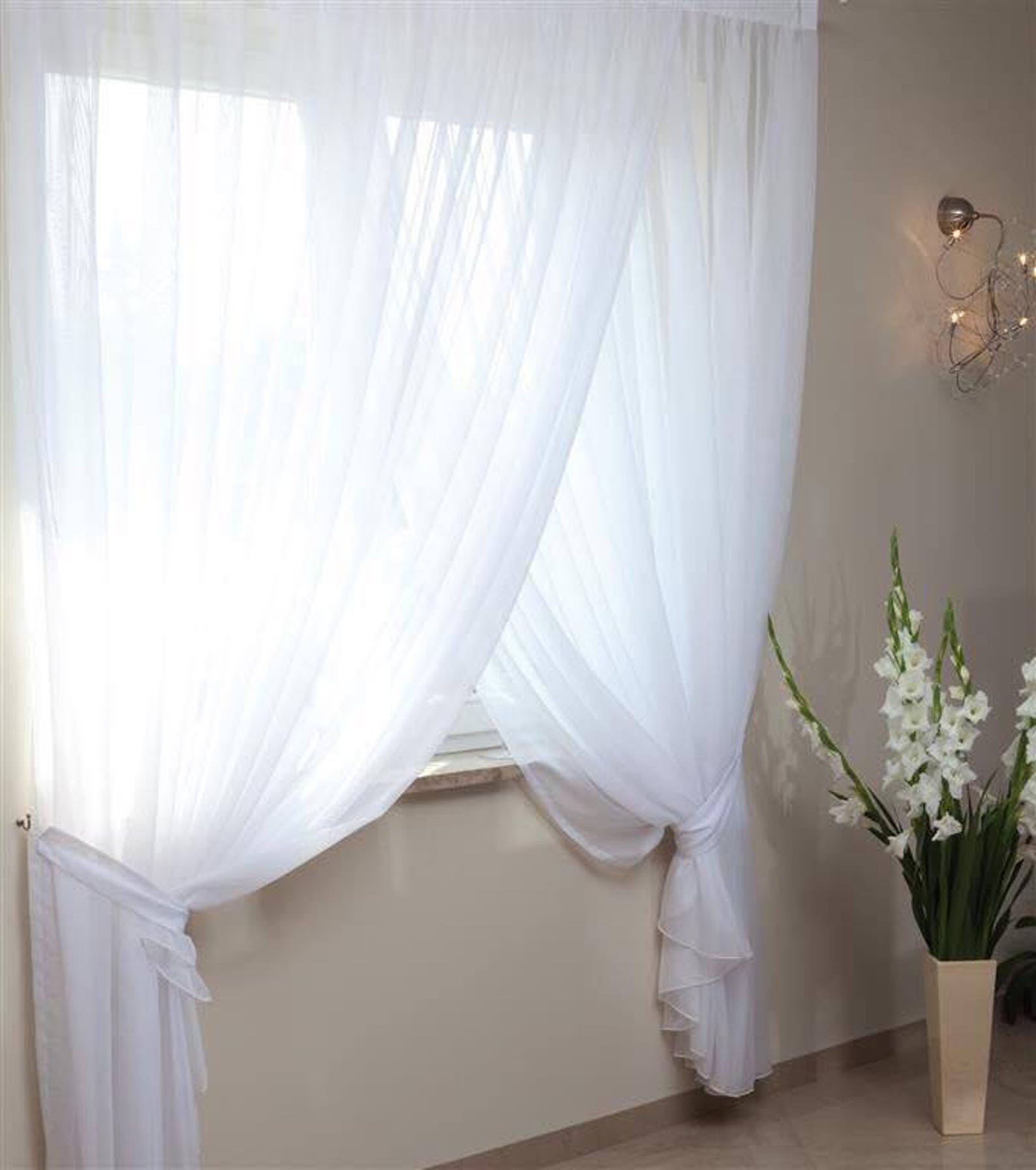 White Net Curtain Etsy