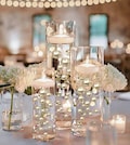100 Floating Ivory Pearls & Sparkling Gems-Large-Option 6 Submersible LED Fairy Lights Strings Hidable Submersible Batteries-Fills 2 Gallons