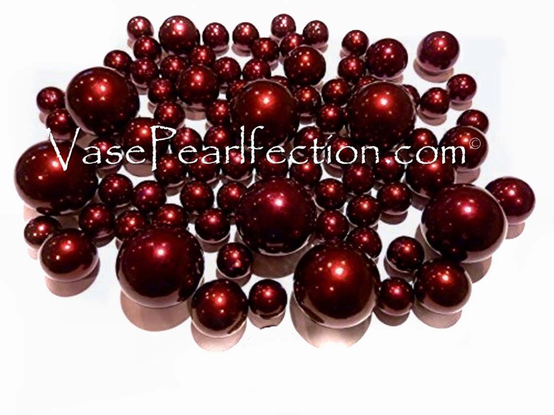 Floating Burgundy Pearls No Hole Jumbo/Assorted Sizes Vase Etsy