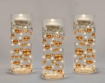 1544 Beautiful Vases With Floating Candles, Pearls and Water Beads