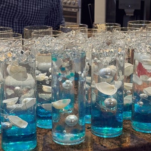 100 Floating Natural White Seashells-White Coral -White Pearls- Aqua