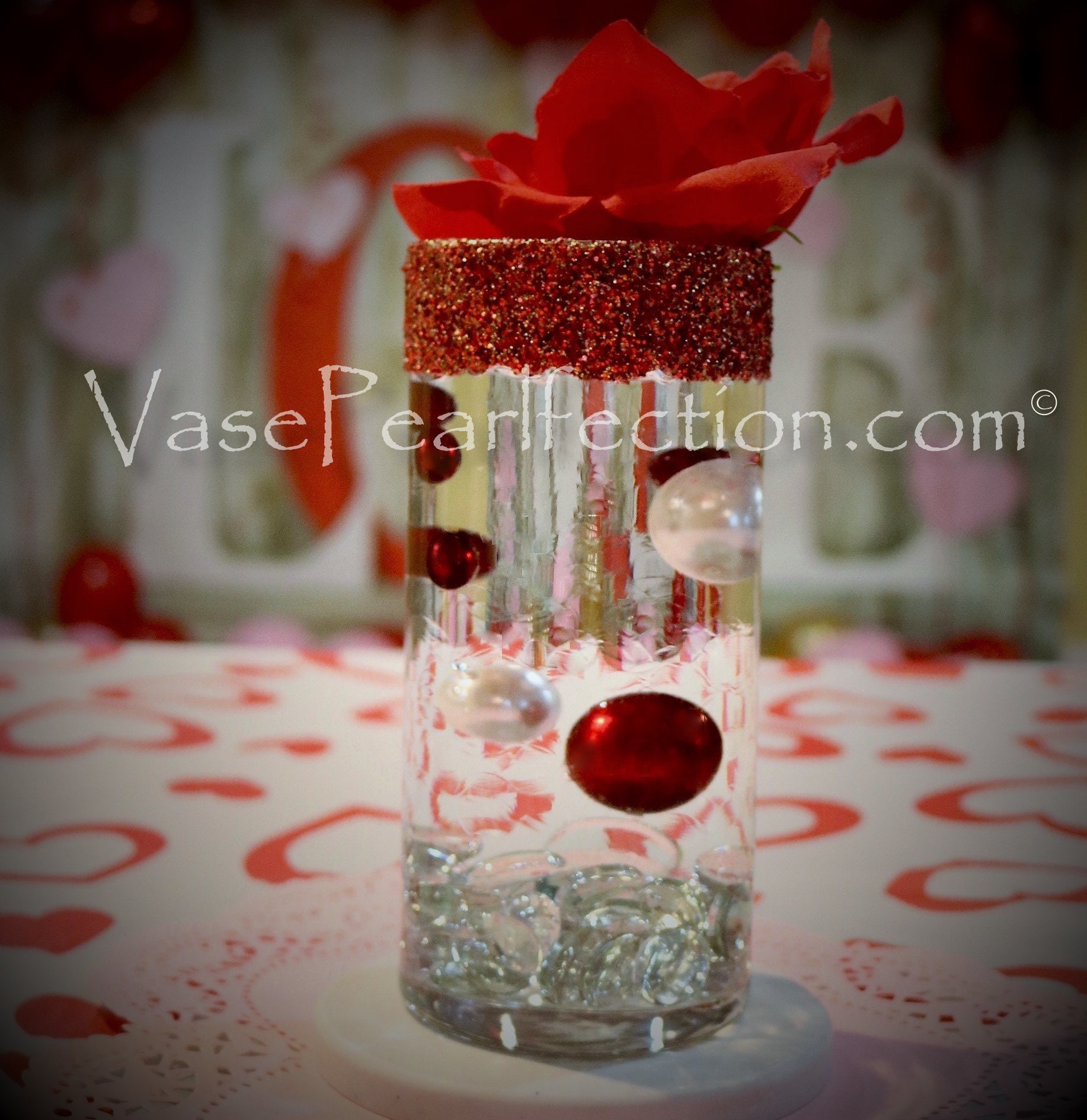 Thsue Christmas Vase Filler Beads Floating Pearls for Vases, Filler Floating Clear Water Gel Beads for Vases, Christmas Vase Filler Decor Home Party