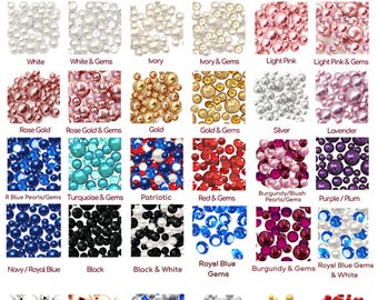 Floating Custom/Sample Pack- Choose the Colors/Sizes of Pearls, Gems, etc- Fills 1 Gallon of the Floating Decorations for Your Vases