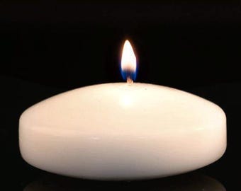 3" Ivory Floating Candle, Set of 4 Candles- Unscented
