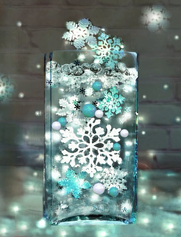 Winter Wonderland Snowflake Vase Filler Stones Filler Festive