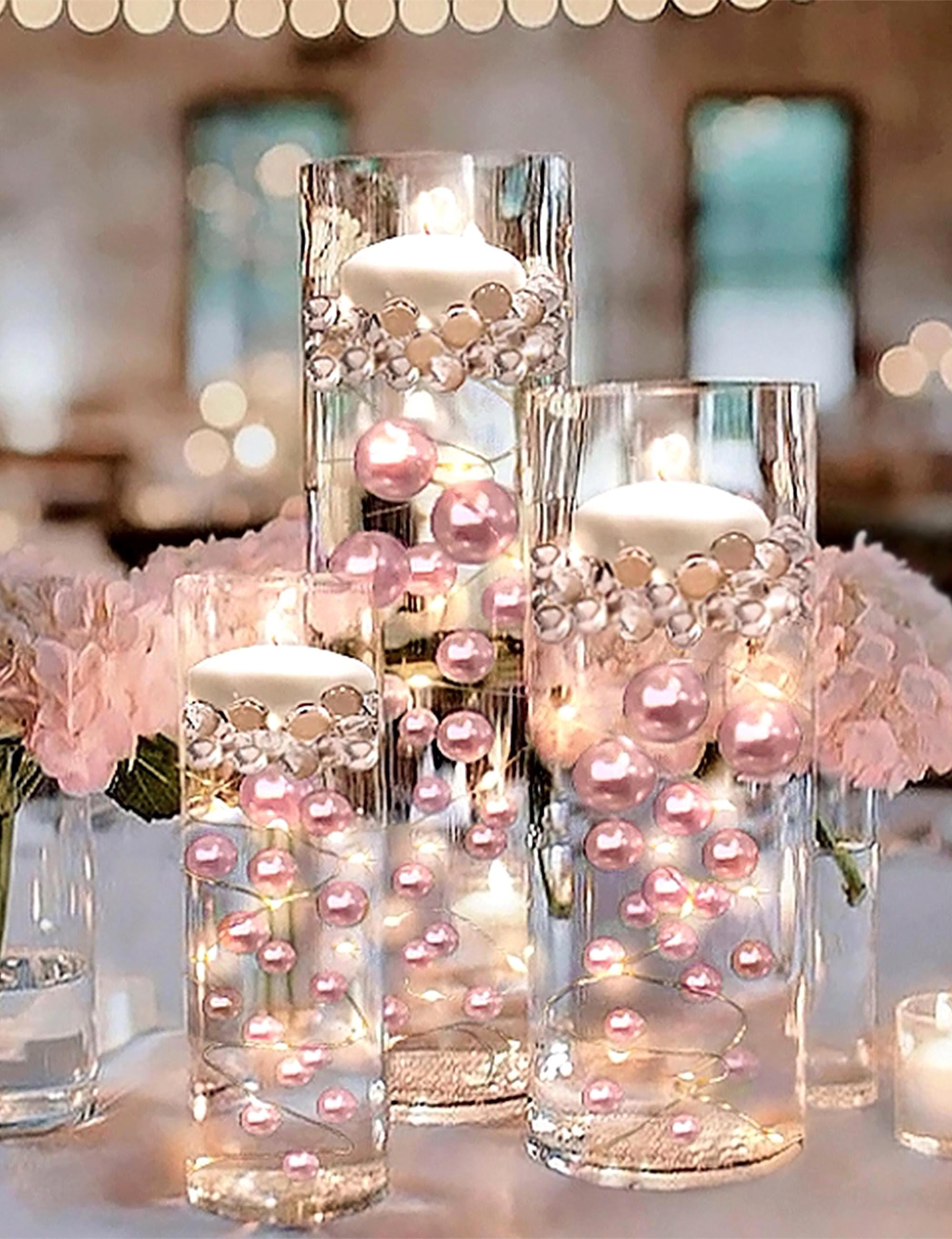 200 Perle Per Vasi Oro Rosa – Misure 10/14/20 Mm – Perline Galleggianti Per Decorazione E Centrotavola - 4