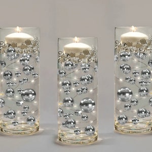Garneck 625 Pcs Vase Filled with Pearls Floating Candle Vase