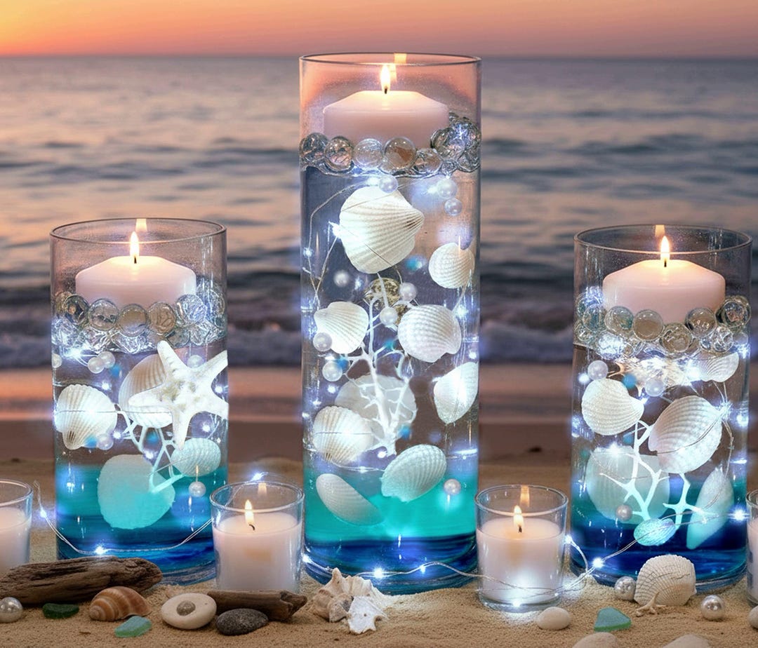 75 White Floating Seashells-starfish-coral Reef-aqua Beads-option