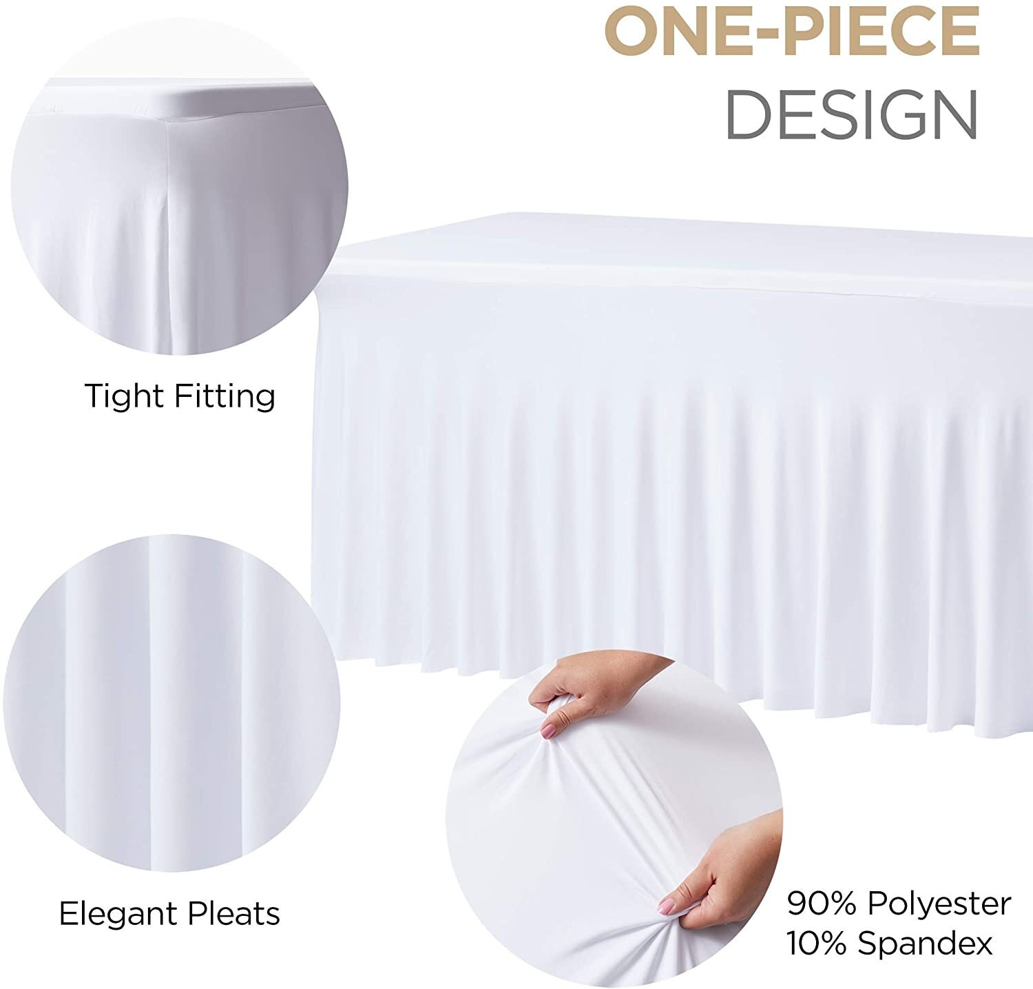 6ft Spandex Fitted Tablecloth and Table Skirt Blanc Etsy