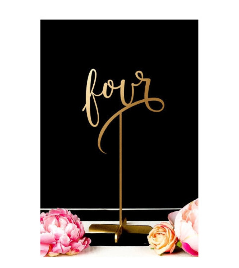Table Numbers Wedding Signs Table Numbers Gold Table Numbers Etsy