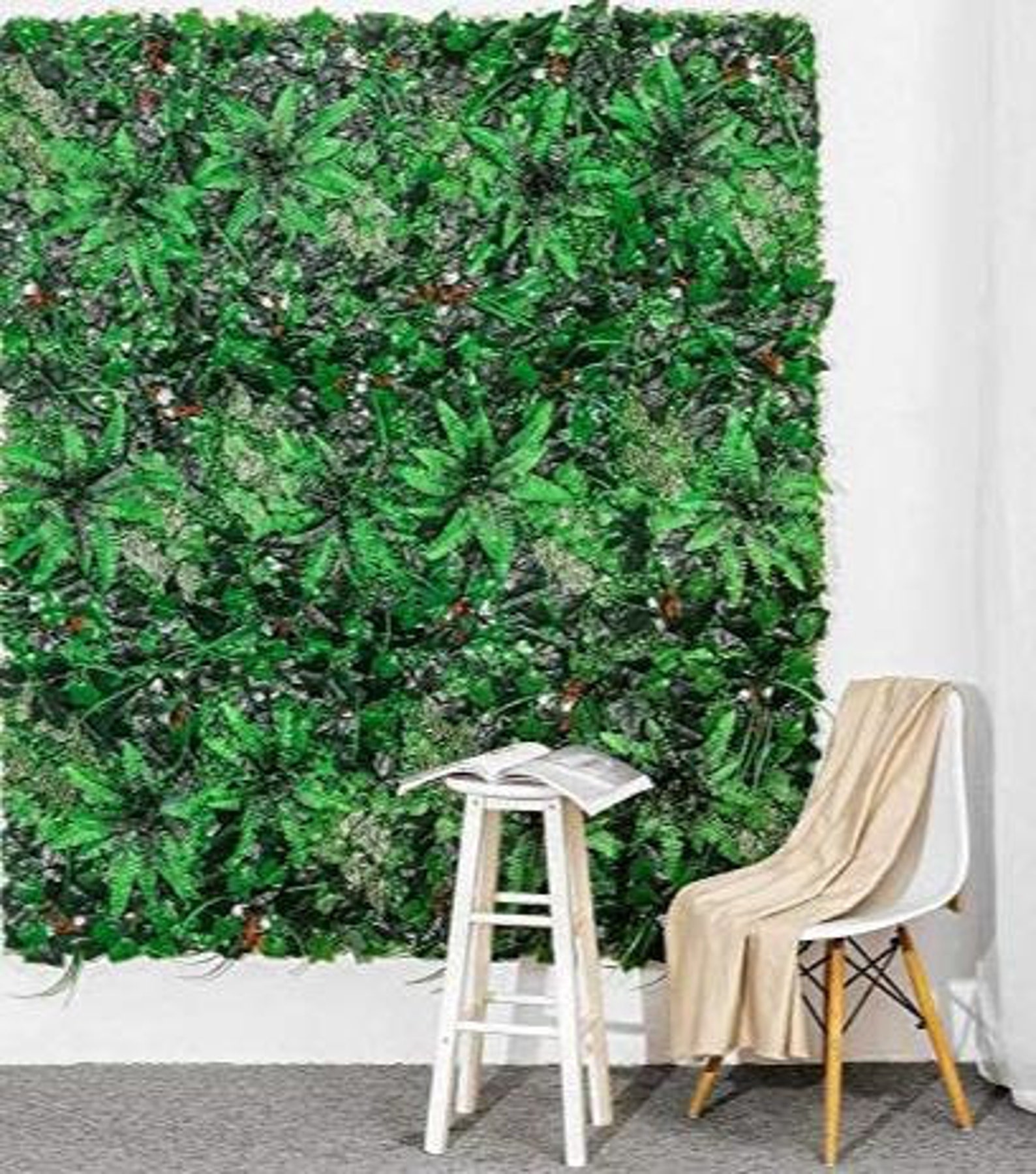 12 Panels Set Artificial Rainforest Green Hedge Wall Decor Etsy