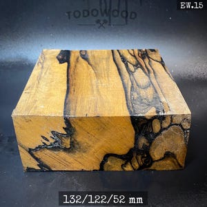 MOON EBONY WOOD, Black & White, Blank 132/122/52 mm, France Stock