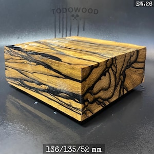 MOON EBONY WOOD, Black & White, Blank 136/135/52 mm, France Stock