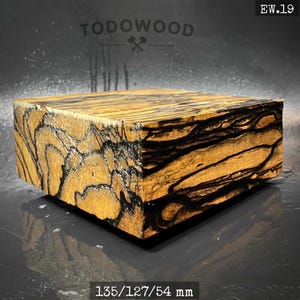 MOON EBONY WOOD, Black & White, Blank 135/127/54 mm, France Stock
