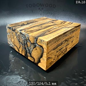 MOON EBONY WOOD, Black & White, Blank 130/124/51 mm, France Stock
