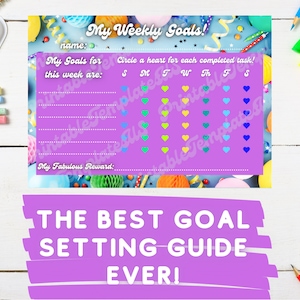 Kids Teens Chore Chart Reward Sheet Planning Goal Reward Downloadable PDF Chore Chart Kids Cool Rewards Organization Goal Chart PDF Teens