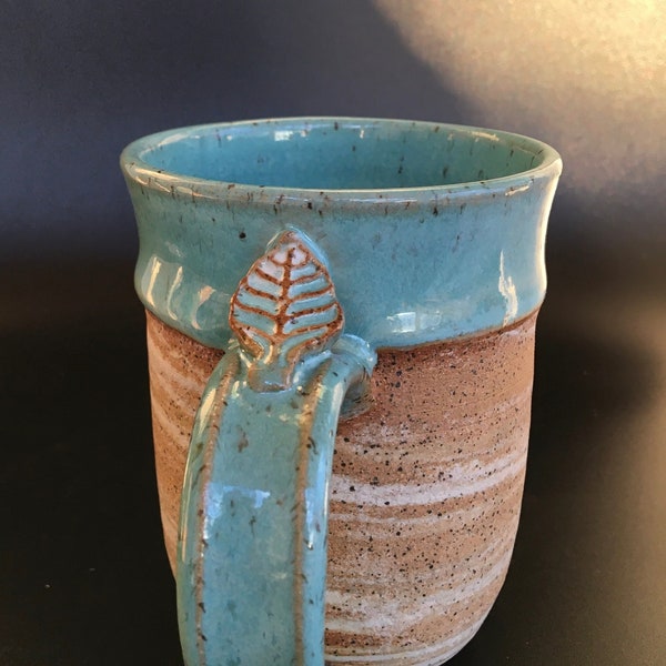Handmade Wheelthrown Marbled Clay Mug 12 oz
