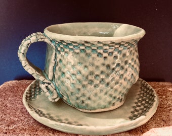 Handmade Espresso Cup and Saucer