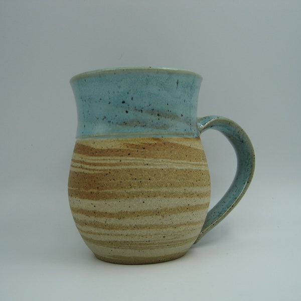 Handmade Wheelthrown Pottery Mug Copper with Swirled Clay