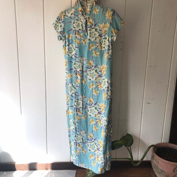 Hawaiian print kimono style dress