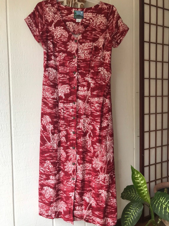 Hawaiian Moon button up dress