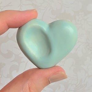 Heart Worry Stone | Satin Aqua | Ceramic Heart | Fidget | Diffuser | Sensory Tool | Anxiety Gift | Pocket Hug | Stemming