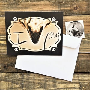 Yellow Lab I Love You Card I Love Card for Dog Lovers | Paw Print Card | Anniversary Dog Card | Blank Card | Yellow Lab Card | Yellow Lab
