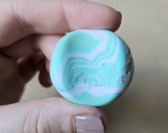 Aqua Worry Stone | Polymer Worry Stone | Kid's Fidget Toy | Sensory Toy | Anxiety Gift | Thumb Stone | Pocket Hug | Calming Stone