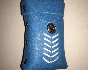 Blue Leather Cigarette Case