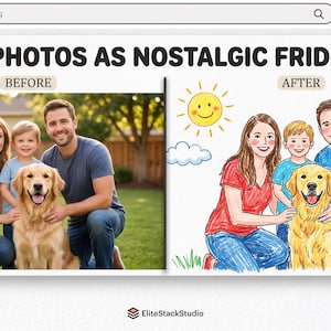 Personalized Photo to Crayon AI Art Masterclass | ChatGPT & Gemini Prompt Guide | Nostalgic Custom Fridge Art Transformation