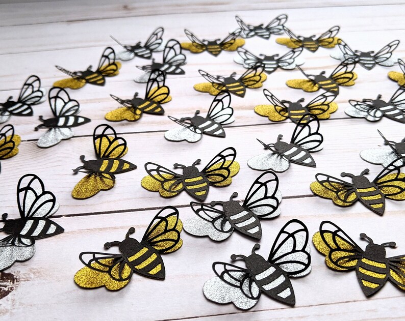 Small Bee Confetti Bee Birthday Decor Bee Baby Shower Confetti Bee Paper Table Scatter Bee Small Bee Handmade