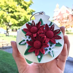 3D Flower Christmas Ornaments /Quilled Ornaments/Art Paper/Handmade