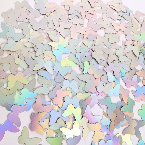 Set of 400 Holographic Foil  Butterfly Confetti, Die Cut Butterflies, Birthday Decor, Baby Shower Confetti, Butterfly Paper, Craft Paper