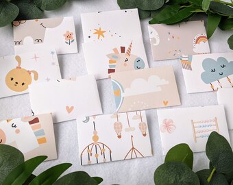 Handmade Mini Gift Card Envelopes: Assorted Children's Designs