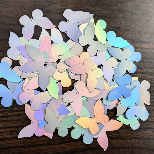 Set of 1000 Holographic Foil Butterfly Confetti, Birthday Decor, Baby Shower Confetti, Butterfly Paper, Birthday Decor, Craft Paper Handmade