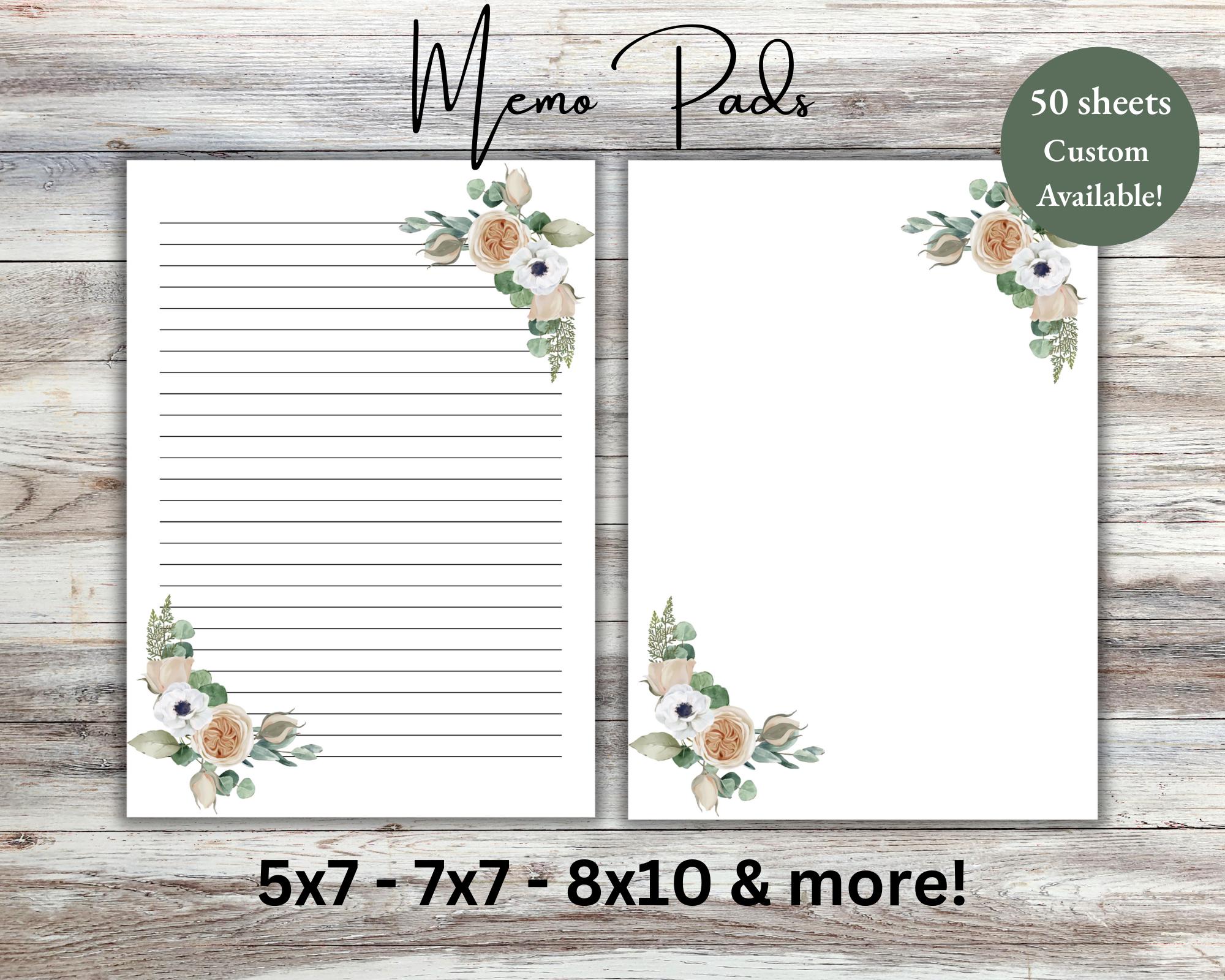 Beige Notepad: 5x7 Writing Pad, Memo Pads, 50 Sheets - Etsy