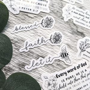 Bible Verse Vinyl Sticker Set: Christian Laptop Decor - Etsy