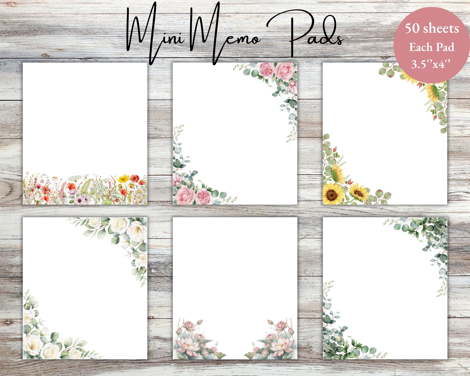 Mini Notepad Set 3.5x4 Inches – 6 Pack Small Notepads, 50 Sheets Each ...