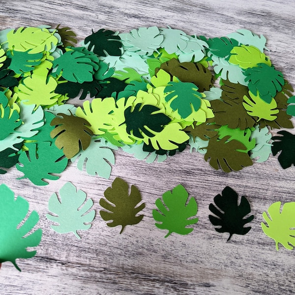 Palm Leaves Confetti,Greenery Confetti, Tropical Confetti, Jungle Table Scatter, Tropical Bridal Shower, Garden Party Table Scatter,