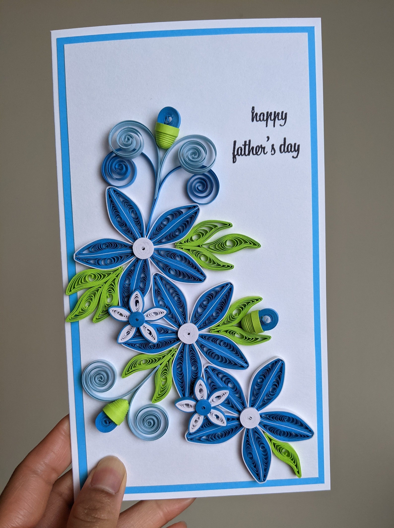 Happy Fathers Day Quilled Greeting CardHappy Birthday Etsy