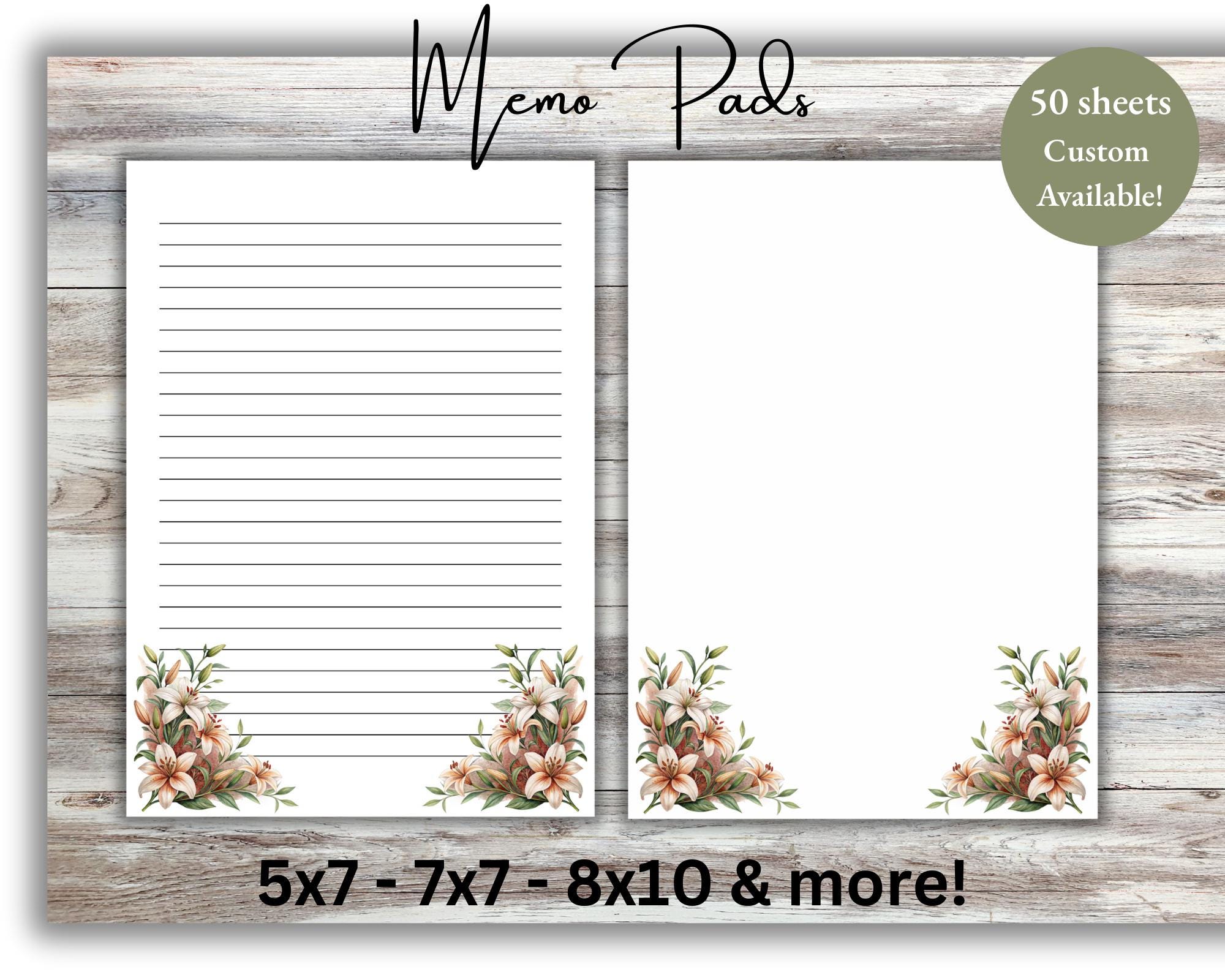 Botanical Notepad Lily Flower Notepad | Botanical Floral Stationery | Nature-inspired ...