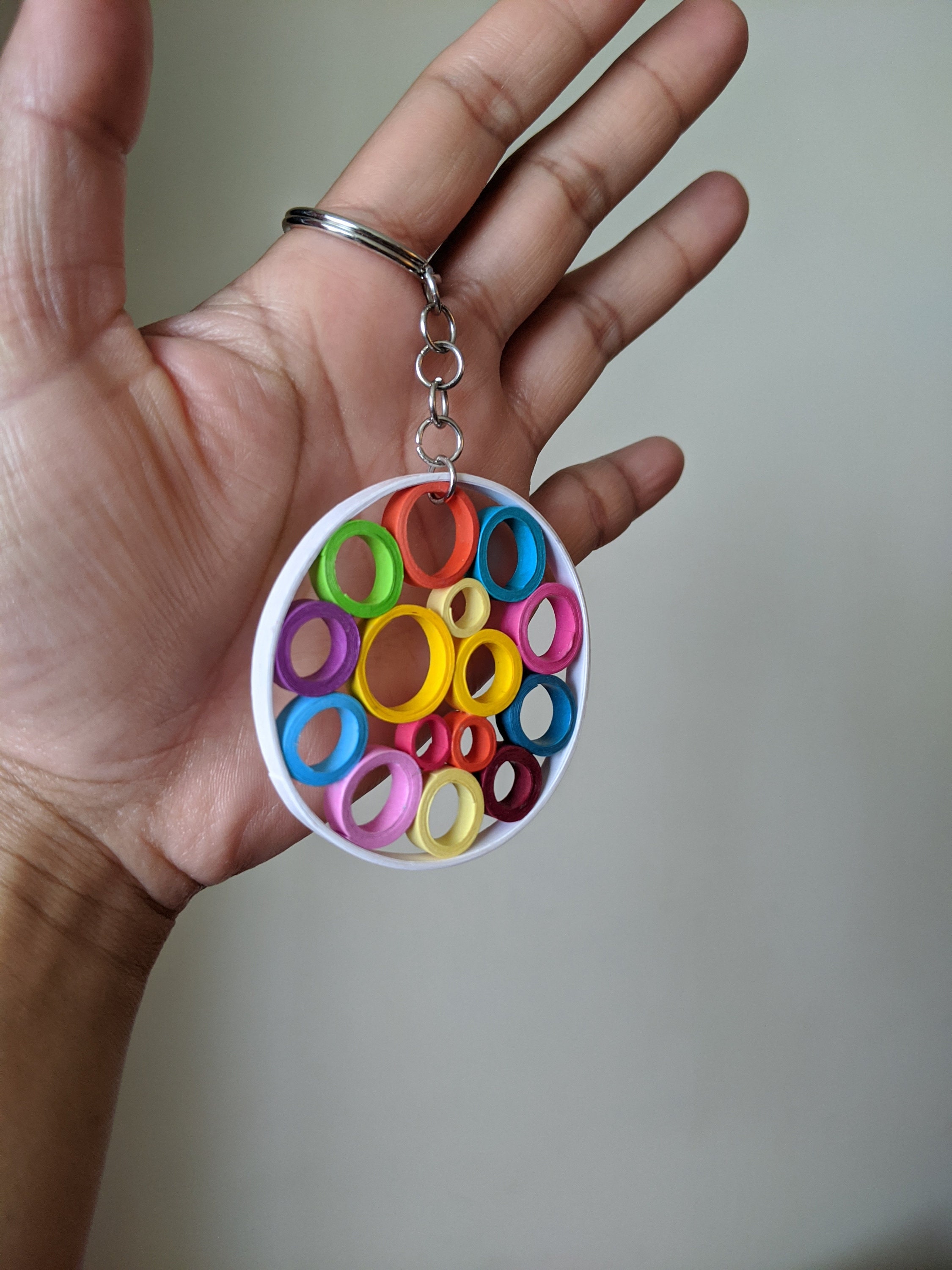 Rainbow key Chain Keyring Quilling Art Art Paper Etsy