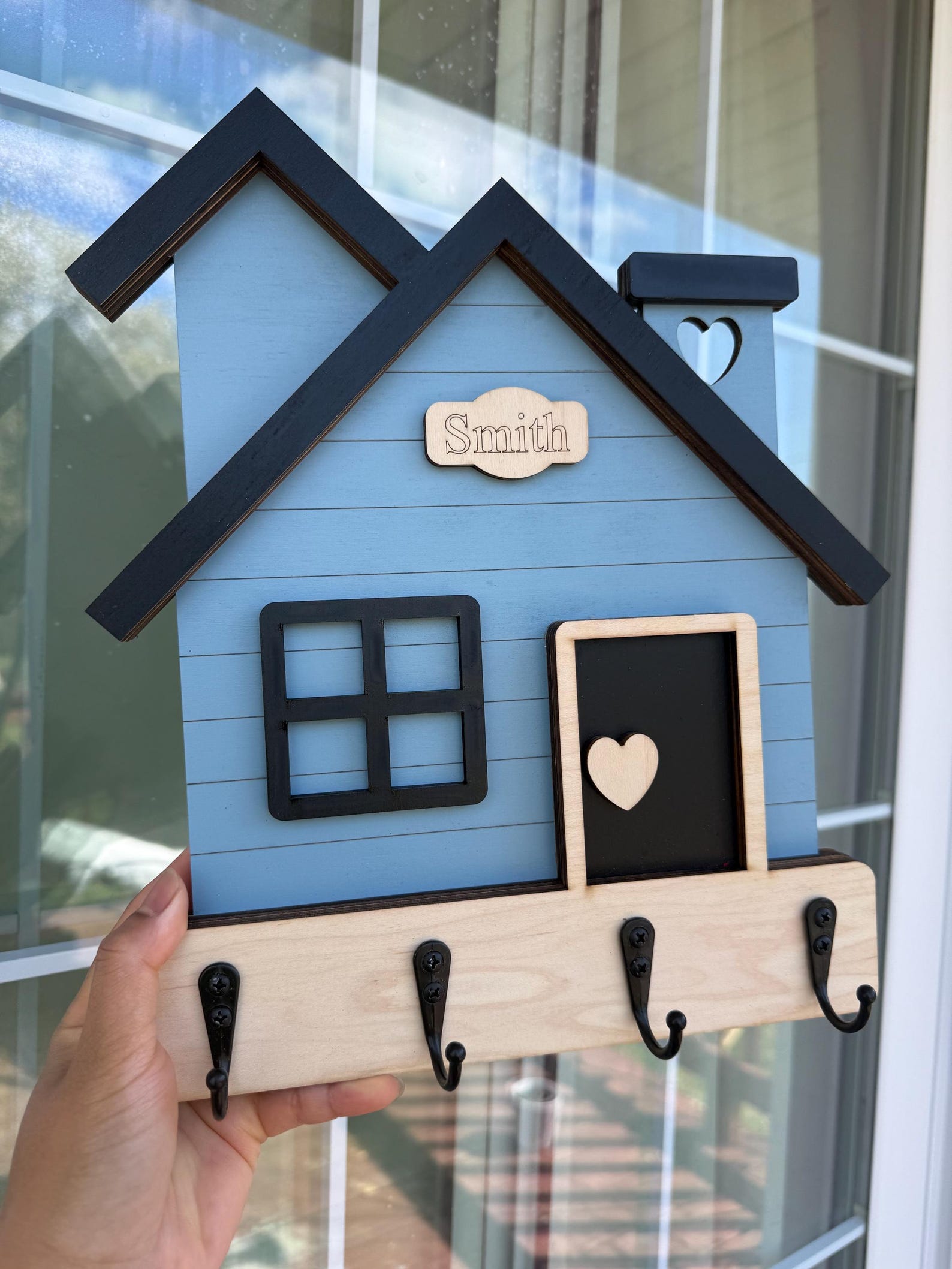House Key Rack Custom Wooden House Key Holder | Farmhouse Entryway Decor, Realtor ...